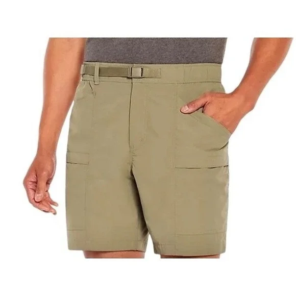 Eddie Bauer Mens XXL Khaki Tan Ripstop Tech Pull On Shorts NWT NEW‎