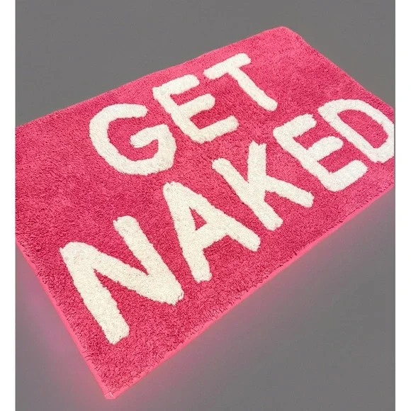 Hot-Pink Bath Mat Rug Decor Modern Dorm-Core Apartment Accent ‎ 