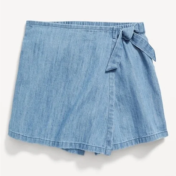 Old Navy Girls Chambray Wrap-Front Skort