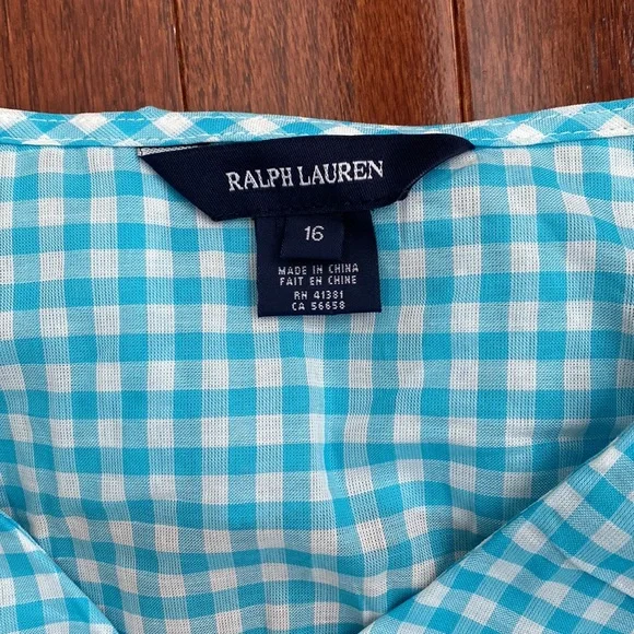 Ralph Lauren Blue Label Gingham Wrap Top
