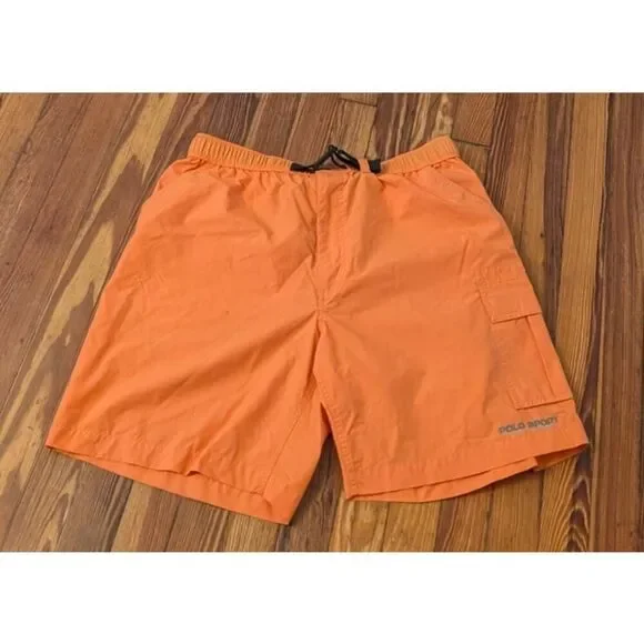 Polo Sport VTG Orange Mens Large Swim Trunks
