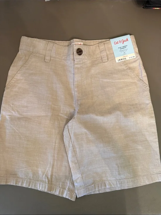 Cat & Jack Beige Flat-Front Boys Shorts size 10