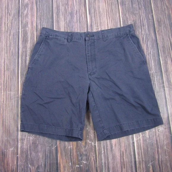 Polo Ralph Lauren Chino Shorts Mens 36 Blue Cotton Flat Front Pockets Casual