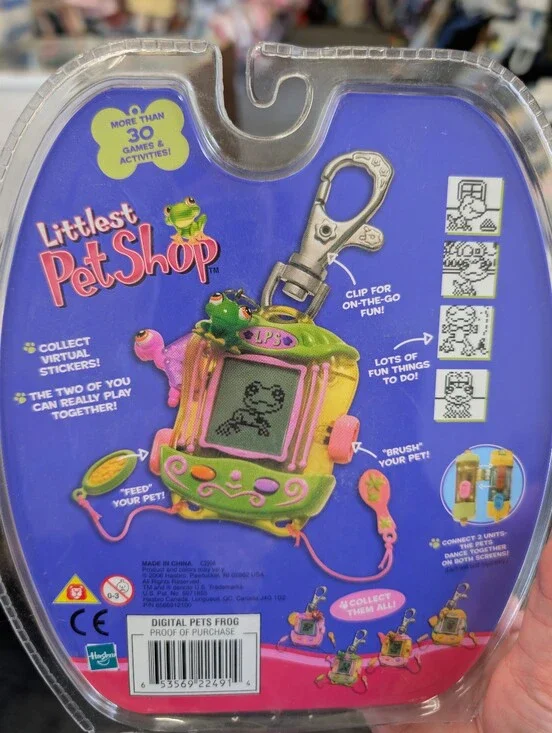 Littlest Pet Shop Digital Pets V2 Frog Virtual Pet Keychain NEW Sealed 2006