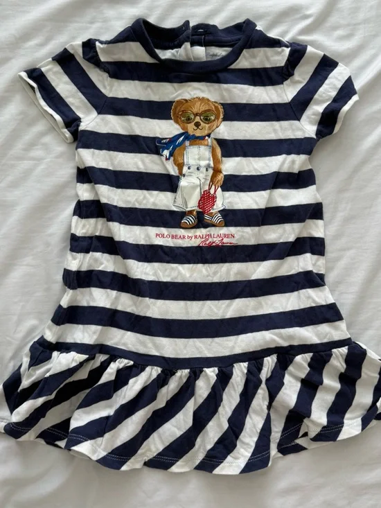 Ralph Lauren Navy and White Striped Tee