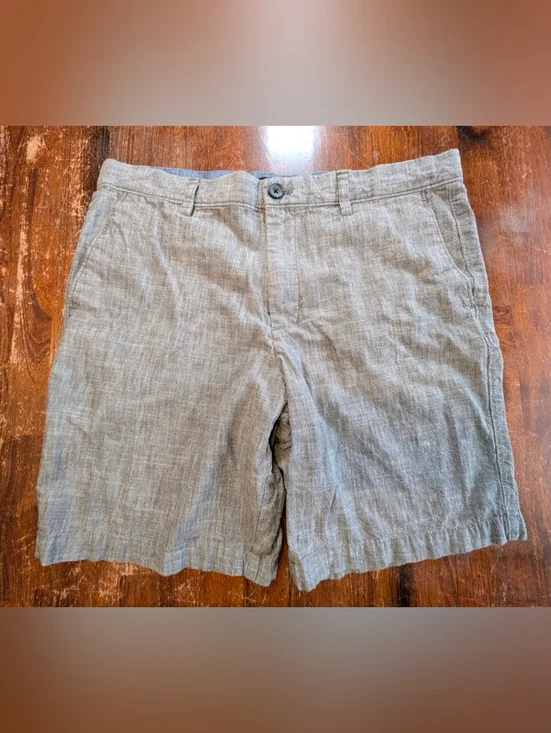 Banana Republic Shorts Slim Fit Mens 35 Gray Chino Flat Front Casual Preppy Golf