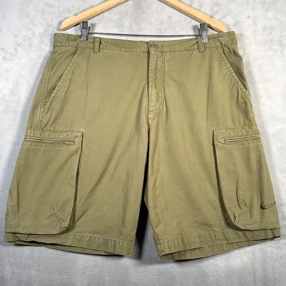 Nike Shorts Mens 36‎ Green Cargo Woven Ripstop Outdoor 10