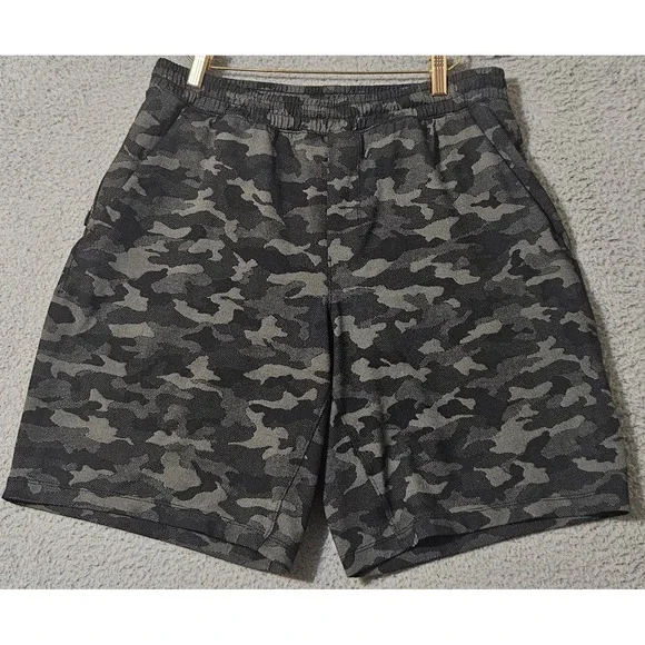 Lululemon Pace Breaker Lined Shorts Black Gray Camo‎ 9