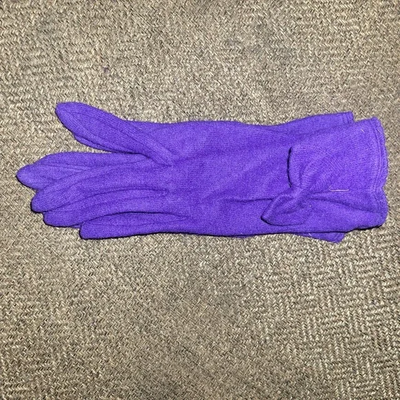 80s‎ JENNIFER MOORE Driving Gloves Macy's Blue Bowes Lambswool Stretch Fall VTG