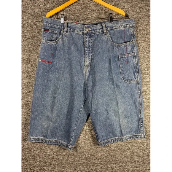 FUBU The Collection Mens Denim Shorts‎ Blue Baggy 90s Streetwear W42 Circa 1992