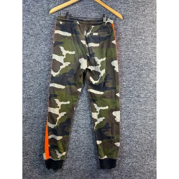 Jordan Air Boys Camo Joggers Green Orange Stripe Jumpman Sweatpants Large 12-13Y