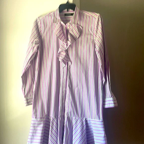 Ralph Lauren Stripe Girls Ruffle front dreSs