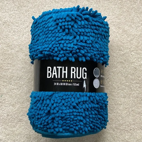 Lochas Luxury Chenille Bath Mat - Peacock Blue