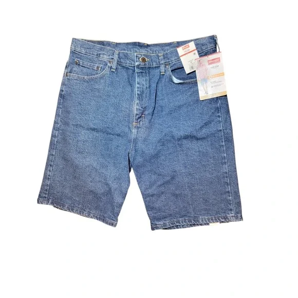 Wrangler Denim Shorts Mens 36 Blue NEW Five Star Relaxed Fit 10