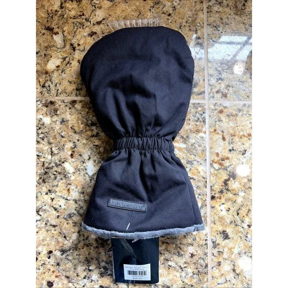 Berkshire Black Insulated Waterproof Plush Ice Scraper Mitt Mitten Glove NEW NWT
