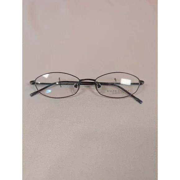 Vintage Ralph Lauren 1409 Kids Stainless Steel Small Oval Eyeglass Frames Italy