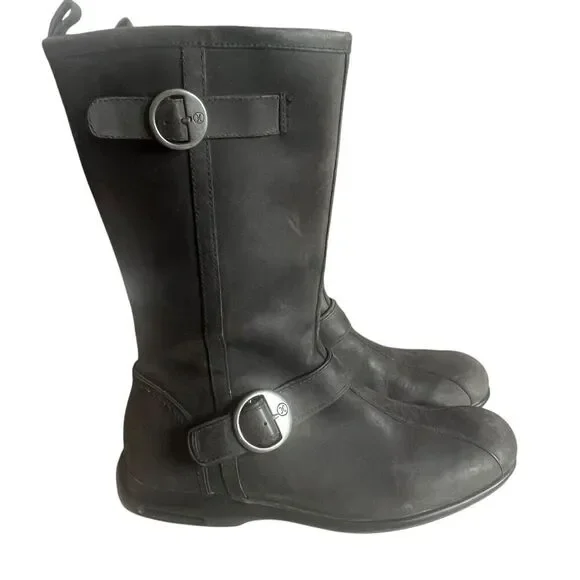 Cole Haan Air Braith Boots Sz8 B Dark Gray Leather Side Zip Comfort Waterproof