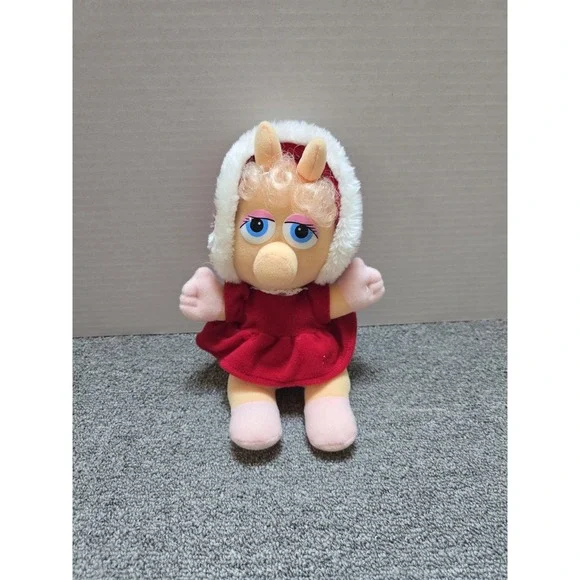 1987 Muppets Baby Miss Piggy Christmas Plush Stuffed Animal - Jim Henson