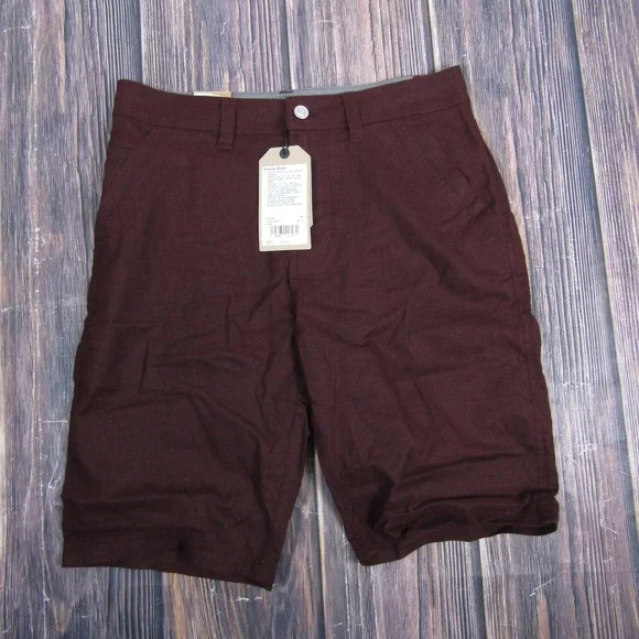 prAna Furrow Shorts Mens 30 Brown Cacao Hemp Blend 11 Inseam Stretch Casual