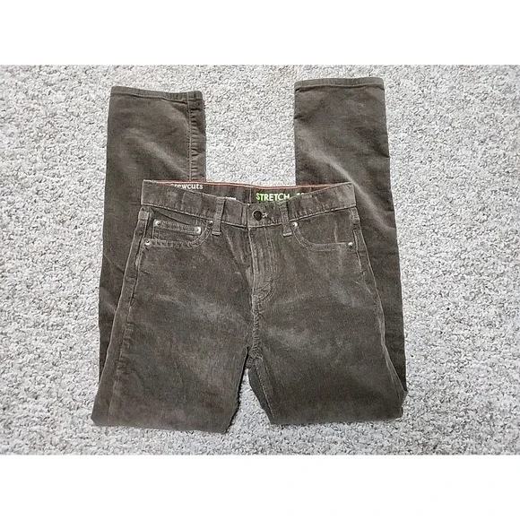 J.Crew Crewcuts Stretch Corduroy Pants Cords Size 10 Brown Zip Fly‎ Adjustable