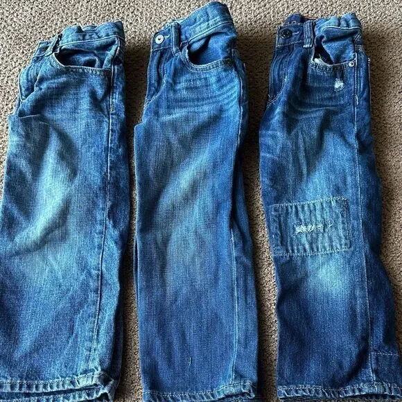 Baby GAP Kids Set of Three Blue Denim Adjustable Waist Jeans Size 4/4T