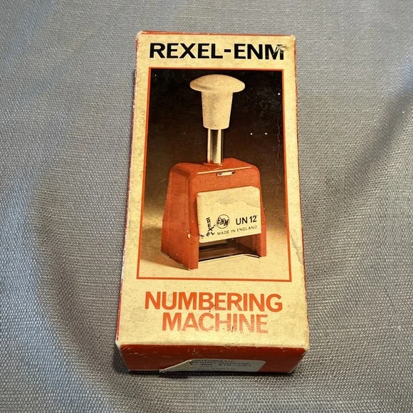 Rexel-Enm Numbering‎ Machine UN22 Lever Action Vintage Made In Great Britain