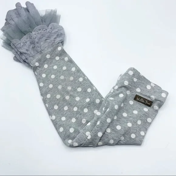 Matilda Jane gray polka dot flare leggings