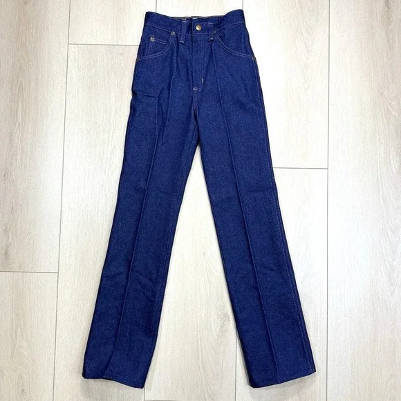 VTG Wrangler Kids 10 Slim High Rise Jeans USA Made Dark Wash Denim NWT No‎ Tags