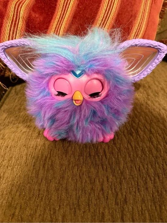 Interactive Plush Purple-Pink Fur Small Pet Toy