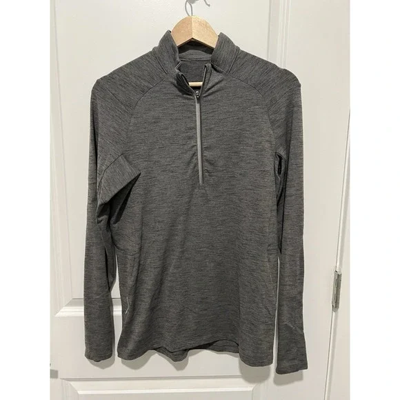 Lululemon Surge Warm Half-Zip Mens Size Small Heather Gray Athletic‎ Performance