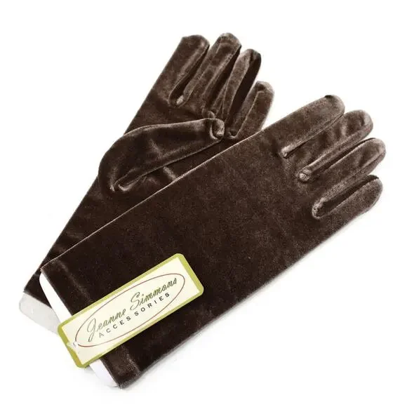 Mocha Velvet Wrist Length Dress Gloves Church Formal Evening Accessory – Hey Viv