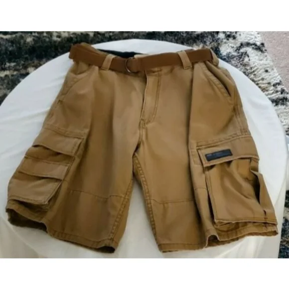 Levi's Workwear Cargo Shorts Baggy Loose With Belt Waterless Mens Size 32 EUC