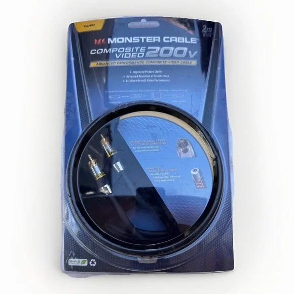 Monster Composite 200V Video Cable Dual Shielded 6-cut Turbine Connectors 2m‎