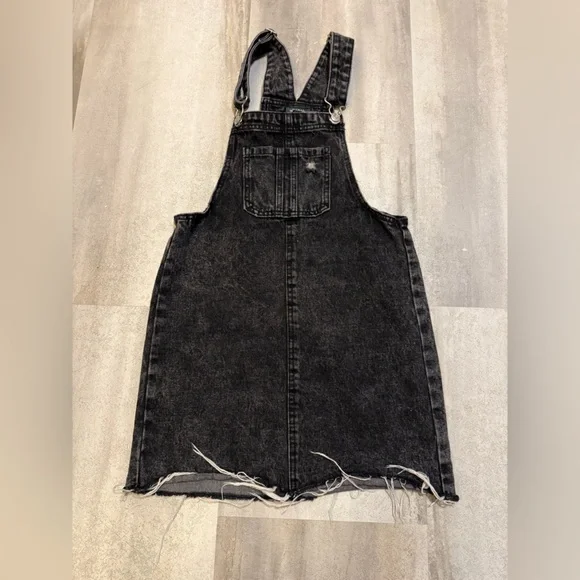 Wild Fable Black Denim Kids Overall Dress