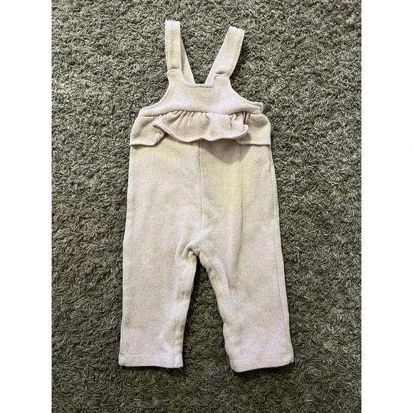 Jessica Simpson Baby Girls Sweater Knit Romper Overalls Light Pink Size 12‎ mos