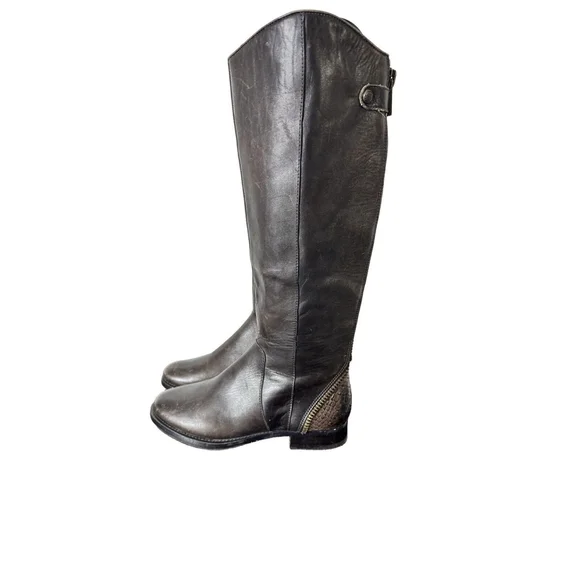 Capezzani Brown Leather Tall Riding Boots Size 39/US 8 Made In Italy Pull On