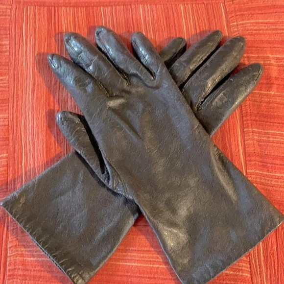 Chocolate Brown Genuine Leather Gloves Sz S