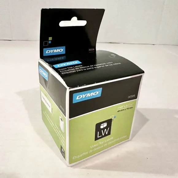 DYMO LabelWriter VHS Top Labels 1 4/5 x 3 1/10 White 150 Labels/Roll‎ 30326