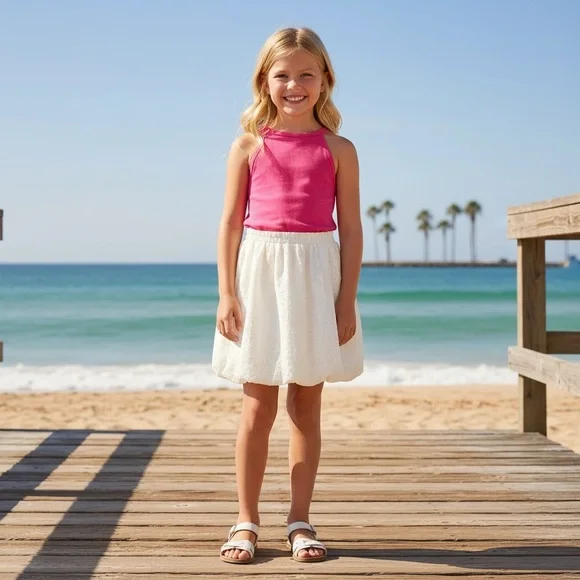 NWT Aqua by‎ Bloomingdales Eyelet Bubble Classic Vacation Summer Resortwear