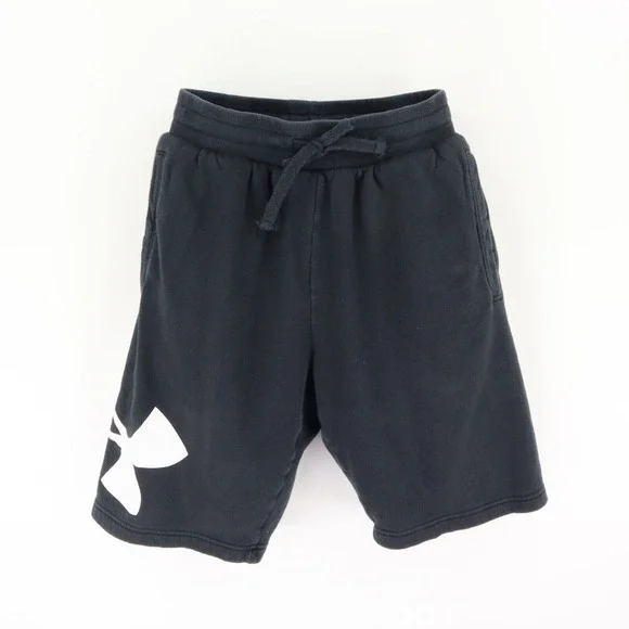 Under Armour Activewear Shorts Mens Size S Black Cotton Blend Pockets Drawstring