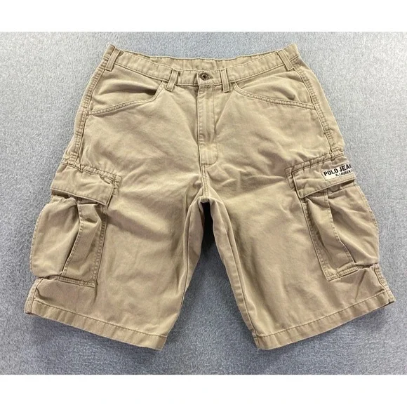 Vtg Polo Jeans Ralph Lauren Firefighter‎ Shorts Mens 34 Cargo Khaki Trooper