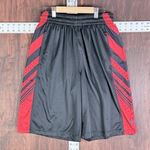 Nike Elite Sequalizer Dri-Fit Basketball Shorts Black Red Bred‎ Medium 521100