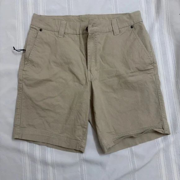 Men's Casual Tan Flat Front Shorts