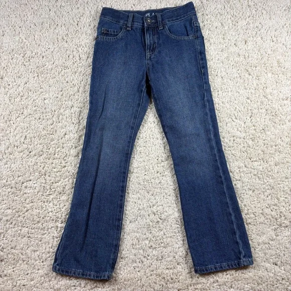 The Childrens Place Kids Bootcut Jeans Size 7 Slim Fit Dark‎ Wash Denim