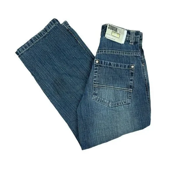 Vtg Southpole Denim‎ Jeans Boys Size 8 Y2K Baggy Medium Wash Excellent Condition