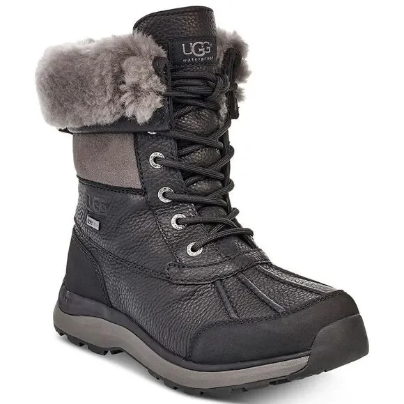 Ugg | Women's Adirondack Round Toe Leather & Suede Waterproof Booties | Size: 6