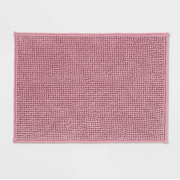 17in X 24in Room Essentials Everyday Chenille Pink Bath Rug