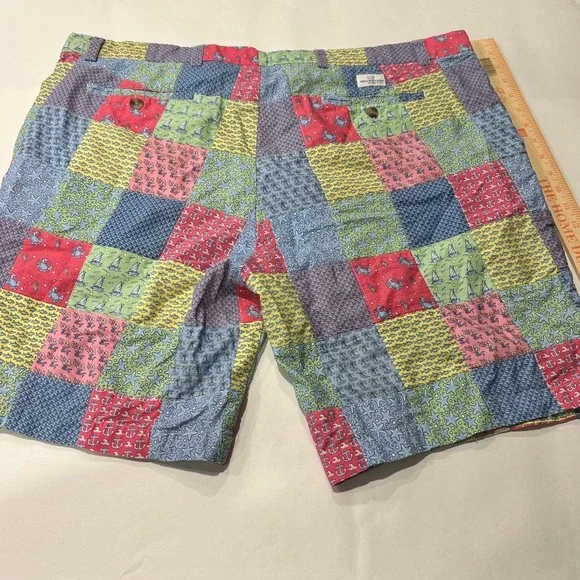 Vineyard Vines Mens Patchwork‎ Shorts Nautical Print Colorful Size 40 Preppy