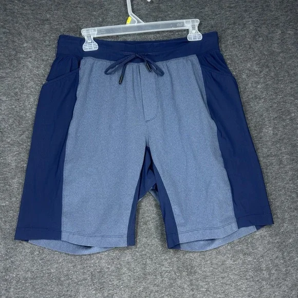 Lululemon Shorts Large Heathered Deep Navy Namaste At The Beach drawstring lined