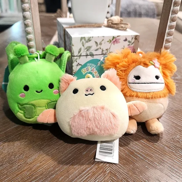 Squishmallows Clip-On Shasta, Trenton & Meghan Set of 3